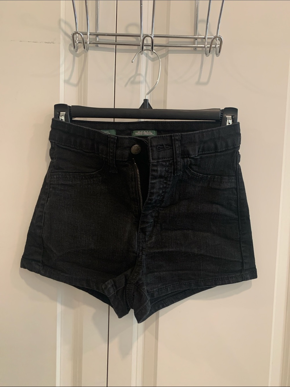 wild fable Black High-Waist Denim Shorts